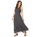 Plus Size Women's Georgette Flyaway Maxi Dress by Jessica London in Black Polka Dot (Size 16 W)