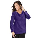 Plus Size Women's Shimmer Cowl Neck by Jessica London in Midnight Violet Shimmer (Size 3X)