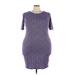 Lularoe Casual Dress - Bodycon Crew Neck Short sleeves: Purple Dresses - Women's Size 3X