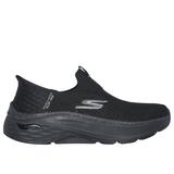 Skechers Women's Slip-ins Max Cushioning AF - Fluidity Sneaker | Size 8.5 | Black | Textile/Synthetic | Machine Washable | Arch Fit