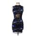 Shein Cocktail Dress - Bodycon Mock Sleeveless: Blue Dresses - Women's Size 6