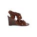 Steve Madden Wedges: Brown Print Shoes - Women's Size 7 1/2 - Open Toe