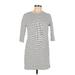 Zara Casual Dress - Mini Crew Neck 3/4 sleeves: Gray Print Dresses - Women's Size Medium