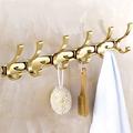 BLOSSS Wall Coat Hanger Gold Wall Mounted Coat Rack, Clothes Hook, Coat Hook Row Hook, Porch Wall Hanging Wall Hanger Coat Hook Rail (Color : A, Size : 6 hooks)