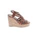 madden nyc Wedges: Brown Solid Shoes - Women's Size 10 - Open Toe
