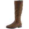 Stiefel TAMARIS, Damen, Gr. 38, Normalschaft, braun, Veloursleder, unifarben, klassisch, Schuhe, mit modischen Faltungen am Schaft