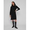 Strickkleid VILA "VIRIL CREW NECK L/S MIDI DRESS - NOOS", Damen, Gr. L, N-Gr, schwarz, Feinstrick, Obermaterial: 50% Viskose, 27% Nylon, 23% Polyester, unifarben, modisch, regular fit knielang, hoch geschlossener Ausschnitt, Langarm, Kleider