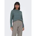 Strickpullover ONLY "ONLCAMILLA O-NECK L/S PULLOVER KNT", Damen, Gr. S (36), grün (balsam grün detail:melange), Strick, Obermaterial: 74% Polyacryl, 24% Polyester, 2% Elasthan, meliert, unifarben, modisch, regular fit, Rundhals, Langarm...
