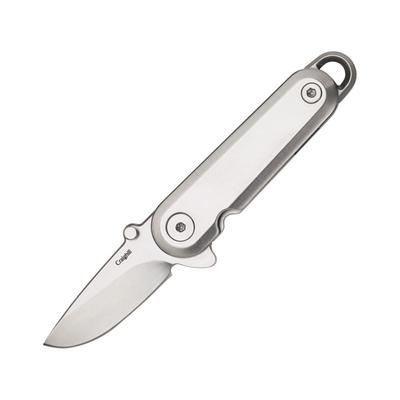 Craighill Lark Framelock Stainless Folding Knife 2.63in Closed 1.5in Stonewash 12C27 Sandvik Stainless Blade Stonewash Stainless Handle FLKST100