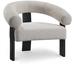 Armchair - Meridian Furniture USA 35.5" Wide Armchair Polyester/Fabric in White | 30 H x 35.5 W x 29 D in | Wayfair 497Cream