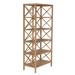 Noir Trading Inc. Nikolai 70" H x 31.5" W Solid Wood Etagere Bookcase Wood in Brown | 70 H x 31.5 W x 16.5 D in | Wayfair GBCS259WO