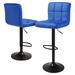 Latitude Run® PU Leather Bar Stools Adjustable Height w/ Medium Back Upholstered//Faux leather in Blue/Black | 16.5 W x 15 D in | Wayfair