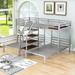 Mason & Marbles Jensenn Twin over Twin & Twin Metal Bunk Bed w/ Staircase Metal in Gray | 57 H x 77 W x 101 D in | Wayfair