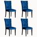 Rosdorf Park Kallieann Tufted Velvet Side Chair Dining Chair Wood/Upholstered/Velvet in Blue | 37.8 H x 18 W x 24 D in | Wayfair