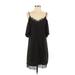 ASOS Casual Dress - Shift V Neck 3/4 sleeves: Black Print Dresses - Women's Size 4