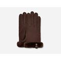 UGG® Shorty Glove With Leather Trim for Women in Brown, Size Small, Shearling