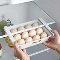 Porte-œufs pour réfrigérateur 12 grilles tiroir à œufs transparent avec poignée pour réfrigérateur
