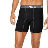 Hanes Men's Ultimate Comfort Flex Fit Boxer Brief 4-Pack (Size S) Black/Grey/Blue, Cotton,Modal,Spandex