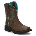 Justin Boots Mandra 8" Square Toe - Womens 9.5 Brown Boot B