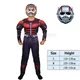 Costume Cosplay Ant Man 3 pour enfants masque de héros souriant muscle trempé combinaison avant
