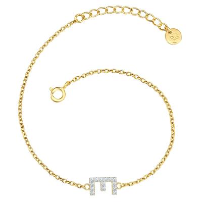 Glanzstücke München Armband Buchstabe R Sterling Silber Zirkonia in Gelbgold E Damen Image