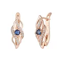 FJ – boucles d'oreilles pendantes pour femmes couleur or Rose bleu blanc Zircon cubique 585