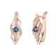 FJ – boucles d'oreilles pendantes pour femmes couleur or Rose bleu blanc Zircon cubique 585