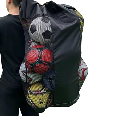 Grand sac de rangement en maille pour ballon extérieur sangle réglable accessoires de sport