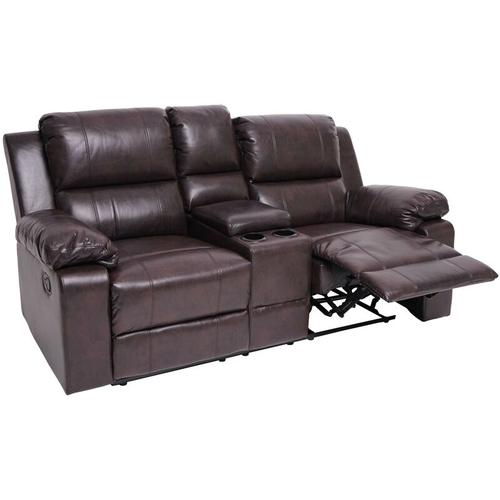 Neuwertig] 2er Kinosessel HHG 833, Relaxsessel Fernsehsessel Zweisitzer Sofa, Getränkehalter Soft