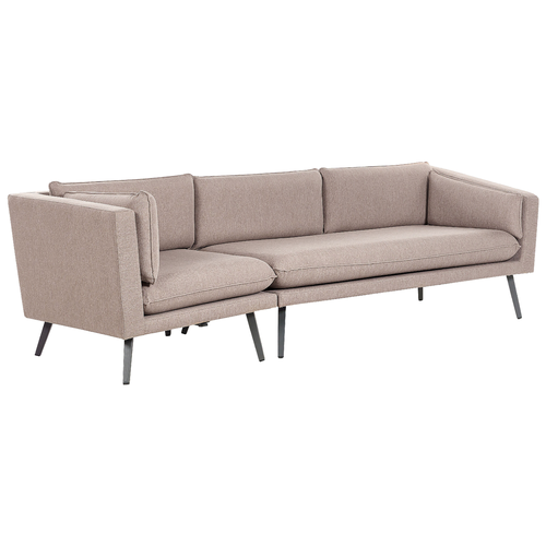 Garten-Ecksofa Beige Stoffbezug L-förmig 3-Sitzer Modulsofa link seitig Modern Garten Terrasse Wohnzimmer Möbel Wohnecke Wohnlandschaft Sitzecke Sitzmöbel