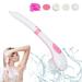 Rechargeable Body Back Brush Body Bath Scrubber Scrub Washer for Shower Electric Spin Scrubber Brush Spa Exfoliating Kit with Long Handle for Women Men with 5 Attachment (Pink)