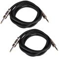 Seismic Audio Pair of 10 Foot 1/4 to 1/4 Speaker Cables -12 Gauge 2 Conductor 10 Black - Q12TW10-2Pack