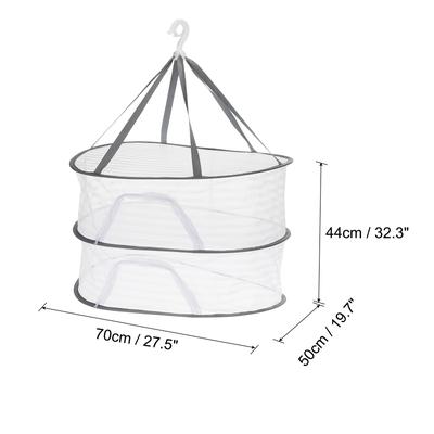 Folded Mesh Clothes Hanging Dryer, Sweater Drying Rack, White, L - White
