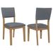 Coaster Furniture Sharon Open Back Padded Upholstered Dining Side Chair Blue and Brown (Set of 2) - 19.75" x 22.00" x 36.25"