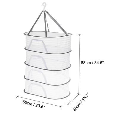 Folded Mesh Clothes Hanging Dryer, Sweater Drying Rack, White