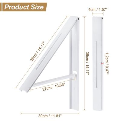 Retractable Clothes Rack, Wall Mounted Folding Clothes Hanger Drying Rack White