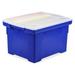 Storex Industries Locking Lid Tote Storage Box - Blue Frost - Legal/Letter Size