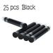 SDJMa Ink Cartridge Standard Format Ball Closure Refill for Fountain and Cartridge Rollerball Pens Black Ink Box of 25 Cartridges