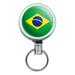 Brazil National Country Flag Retractable Belt Clip Badge Key Holder