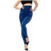 Elainilye Fashion Leggings For Women Butt Lifting Leggings Slim Fit High Waist Leggings Imitation Leggings Stretch Pants Blue