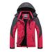 REORIAFEE 2023 Jackets for Women Fashion Jacket Shacket Jacket Sprint Coat Windproof Cycling Warm Cotton Coat Hooded Coat Pink XXL