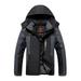 REORIAFEE Lightweight Jacket Women Sprint Coat Windproof Cycling Warm Cotton Coat Hooded Coat Black XXL