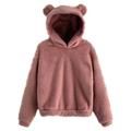Oalirro Fashion Womens Hoodies Pullover Fall and Winter Ladies Sweatshirts Round Neck Long Sleeve Womens Tops And Blouses with Pocket Women S Sweaters For Fall Pink
