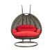 Maykoosh Contemporary Cool Wicker Hanging 2 person Egg Swing Chair Red