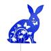 TERGAYEE Rabbit Stake Garden Outdoor Decoration Metal Bunny Stake Garden Animal Statue Silhouette Pattern Animal Art Lawn Garden Silhouette