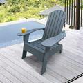 Gray Wood Adirondack Chair with Umbrella Hole - Comfortable Seating for Patio Porch or Garden - Sturdy Solid Wood Construction - Easy Assembly - Relax in Style