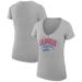 Women's G-III 4Her by Carl Banks Heather Gray LA Clippers Filigree Logo V-Neck Fitted T-Shirt