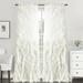 YouLoveIt 2 PCS Cascade Farmhouse Shabby Chic Sheer Voile Vertical Ruffled Waterfall Window Sheer Voile Vertical Ruffled Curtain Panels 3 Sizes