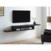Atlin Designs 72 asymmetrical wall mounted Audio/Video console in Black
