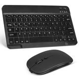 Rechargeable Bluetooth Keyboard and Mouse Combo Ultra Slim Full-Size Keyboard and Ergonomic Mouse for iPad 2 CDMA and All Bluetooth Enabled Mac/Tablet/iPad/PC/Laptop - Onyx Black